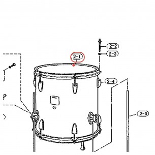 DP-22S Floor Tom Triple Flange Hoop 16" 6 Holes - YAMAHA U0963150