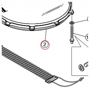 Cercle Dyna Hoop 3 caisse claire côté timbre 14" 10 trous noir SD6465MB - YAMAHA U0963345