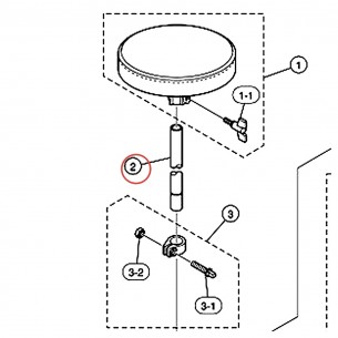 Tube supérieur 22,2 x 295 siège batteur DS550U - YAMAHA VCW37100
