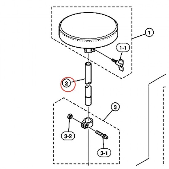 Tube supérieur 22,2 x 295 siège batteur DS550U - YAMAHA VCW37100