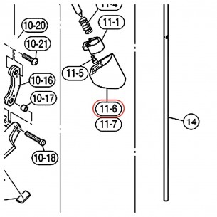 HHS9D Hi-Hat Rubber Foot 17 Left - YAMAHA VDY04100