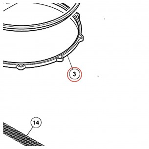 Cercle aluminium moulé caisse claire côté timbre 14" 10 trous (R) Absolute - YAMAHA W7693500