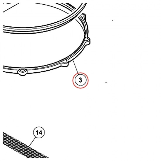 Cercle aluminium moulé caisse claire côté timbre 14" 10 trous (R) Absolute - YAMAHA W7693500