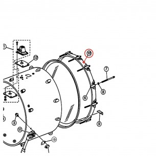 Cercle bois grosse caisse 24" BM/K 9 mm - Club Custom - finition SWO - YAMAHA WZ273100