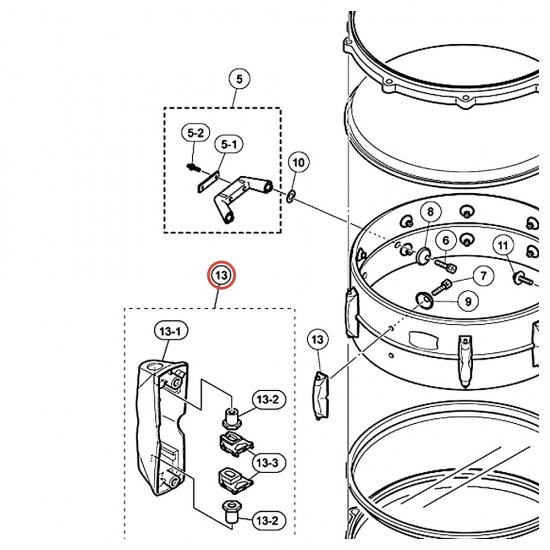 Snare Drum Lug Nut Holding Plate v4 - Recording Custom - YAMAHA ZC626110