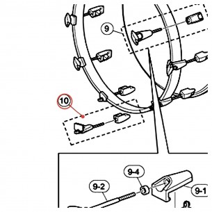 Griffe de cercle grosse caisse DC2 chromée 80 - Absolute - YAMAHA ZJ281900