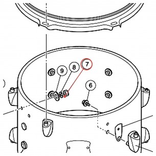 Écrou hexagonal M6 v3 chromé pour tom et stand de cymbale - YAMAHA ZP062500