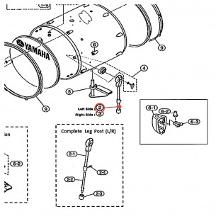 Bass Drum Leg Sub Assembly v5 L 220 mm - Junior Kit - YAMAHA ZT068800