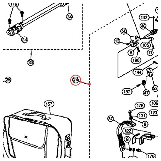 Right Pedal Assembly for DFP9C Double Pedal - YAMAHA ZW065600