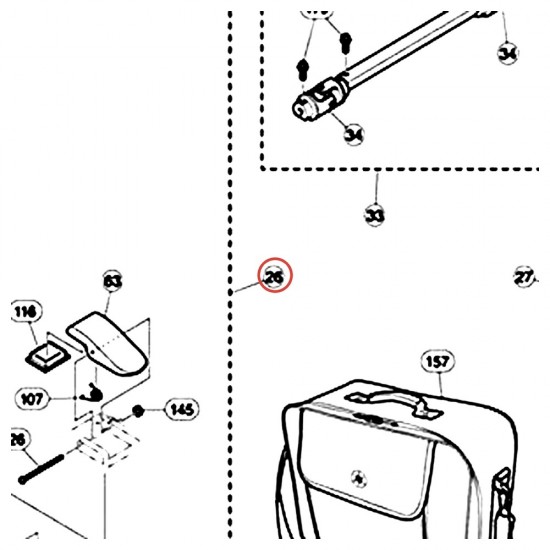 Left Pedal Assembly for DFP9CL Left-Handed Double Pedal - YAMAHA ZW065800