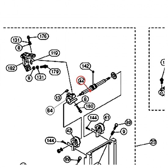 Rocker Shaft Assembly P2 for DFP9 Double Pedal - YAMAHA ZW067600