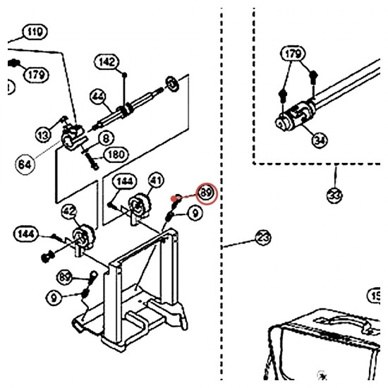 Pointe antidérapante M6 x 32 pour double pédale DFP9 - YAMAHA ZW072400