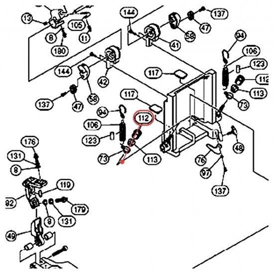 Écrou de ressort v7 pour pédale FP9, DFP9 - YAMAHA ZW075000