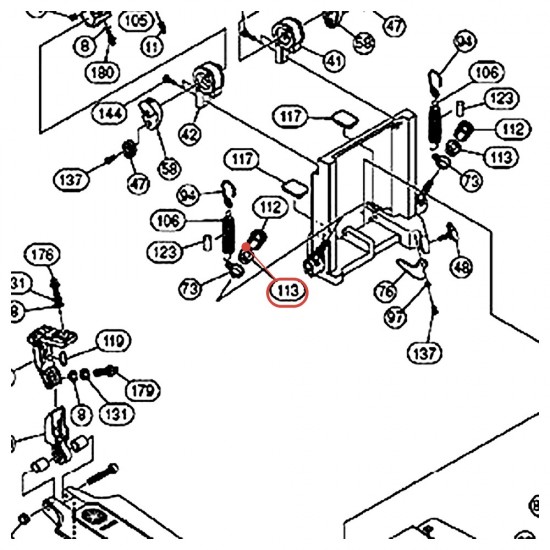 Spring Bushing v1 for FP9, DFP9 Pedal - YAMAHA ZW075100