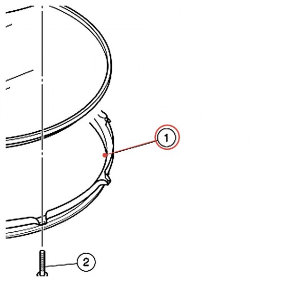 Cercle acier standard tom basse 16" 6 trous - Rydeen - YAMAHA ZX524900
