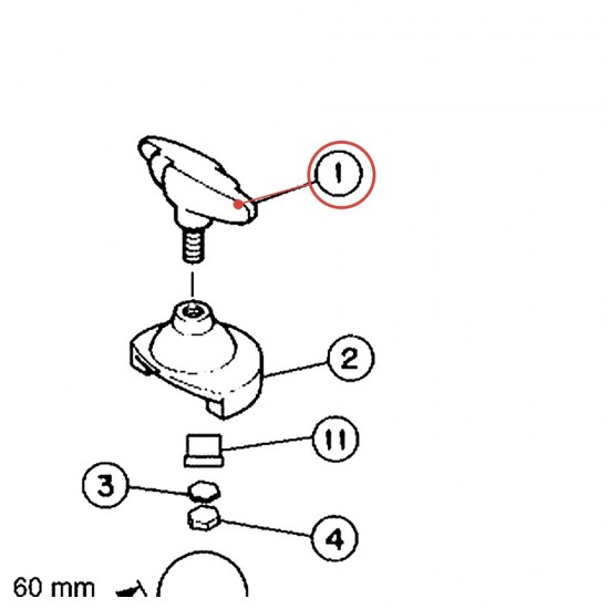 Vis papillon L M8 x 20 tête plate pour support de tom TH945B, CL945B - YAMAHA ZY096100