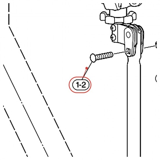 Vis tête bombée collet carré M8 x 40 pour stand caisse claire SS3 - YAMAHA ZY311300