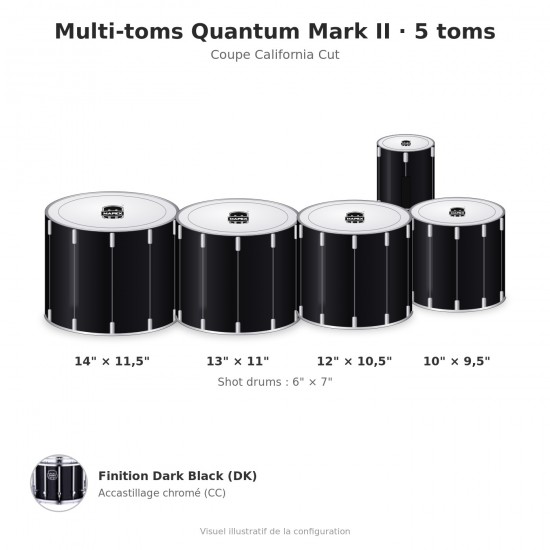 Marching multi-toms Quantum Mark II 5-tom QFNT60234DKCC