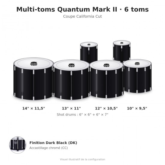Marching multi-toms Quantum Mark II 6-tom QFNT660234DKC