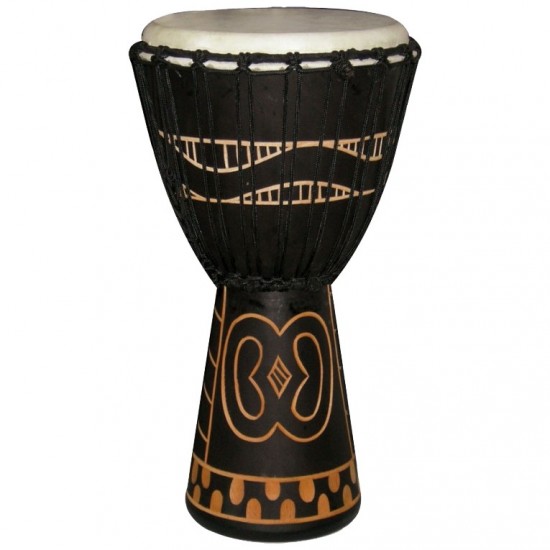 Djembé 14" bois noir sculpté GYE NYAME