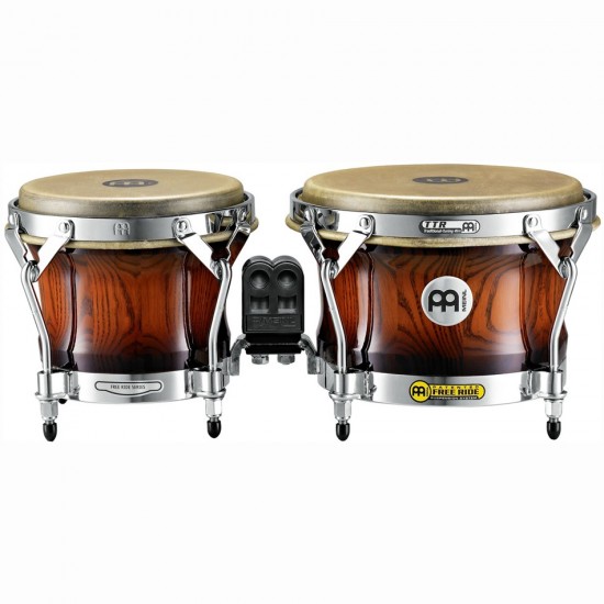 WB500AMB - Paire de bongos 7" et 9" série Woodcraft Antique mahogany burst brillant