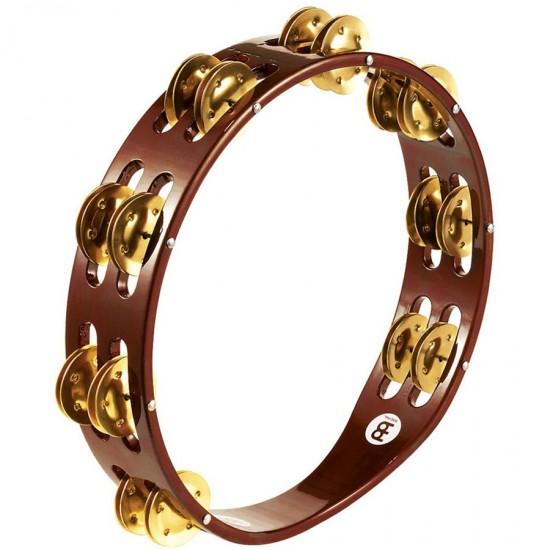 TA2BAB - Tambourin Bois, 2 rangées de cymbalettes laiton