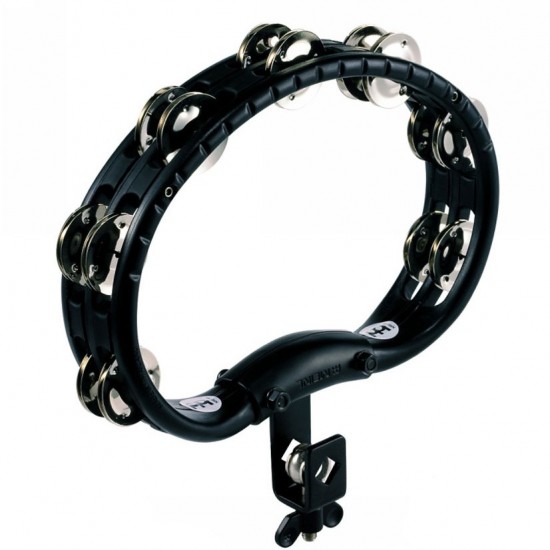 TMT2BK - Tambourin ABS demi-lune, cymbalettes nickelées, avec attache, noir