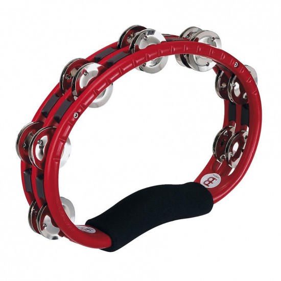 TMT1R - Tambourin ABS demi-lune, cymbalettes nickelées, sans attache, rouge