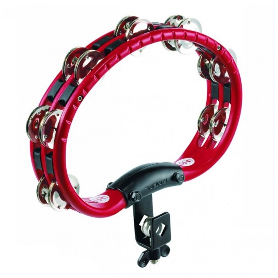 TMT2R - Tambourin ABS demi-lune, cymbalettes nickelées, avec attache, rouge