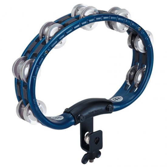 TMT2A-B - Tambourin ABS demi-lune, cymbalettes aluminium, avec attache, bleu