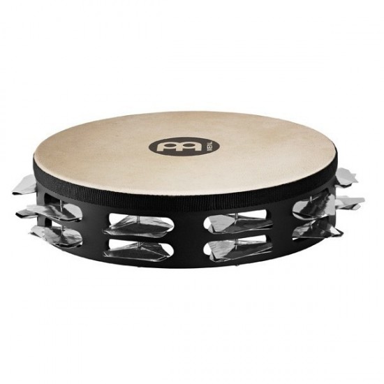 STAH2SBK - Tambourin Bois 10", 2 rangées de cymbalettes martelées triangulaires acier