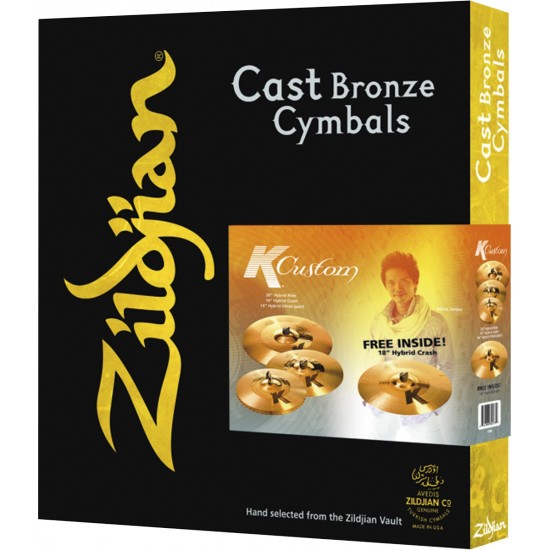 Set cymbales K' CUSTOM HYBRID HH14 1/4 + C16 + R20 + Crash 18" OFFERTE