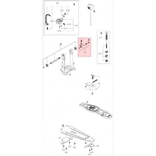 HP2-6 - Culbuteur de ressort pour pédale TAMA HP200P