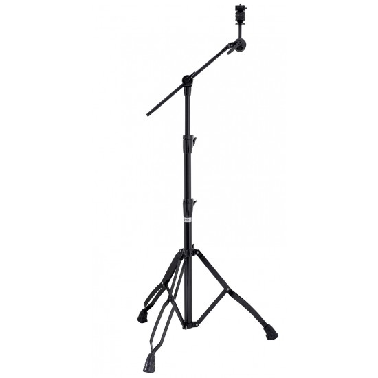 ARMORY B800EB - Stand cymbale perche, 3 parties, perche rentrante, double embase, tilter à frein - EBONY BLACK